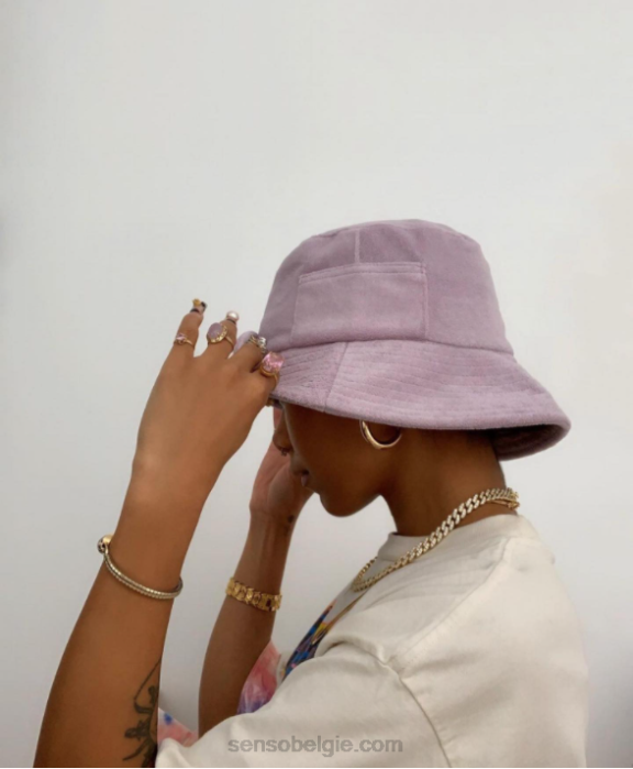 4P28595 Senso hoeden badstof vissershoedje lavendel