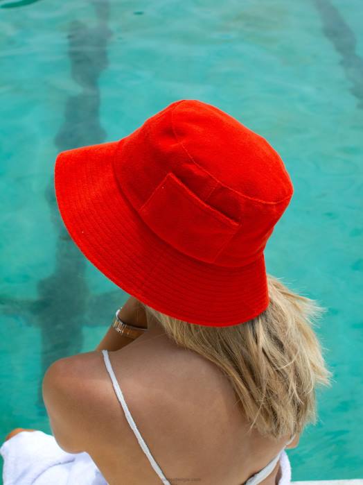 4P28596 Senso mutsen badstof bucket hat kers