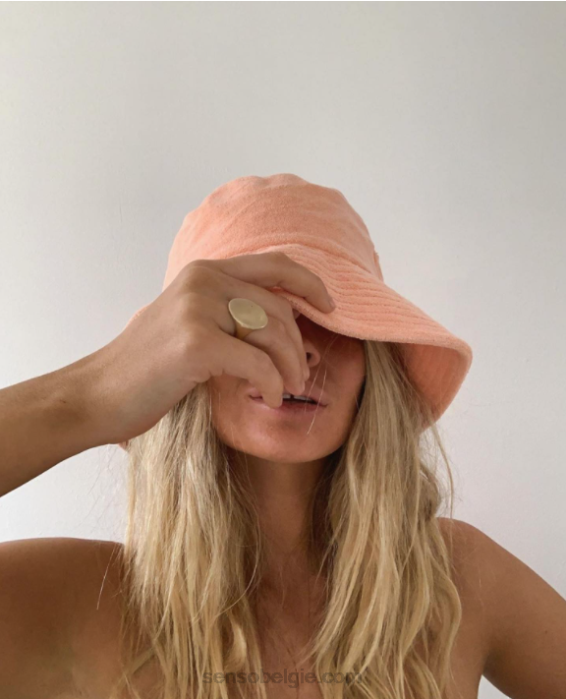 4P28598 Senso mutsen badstof vissershoed perzik