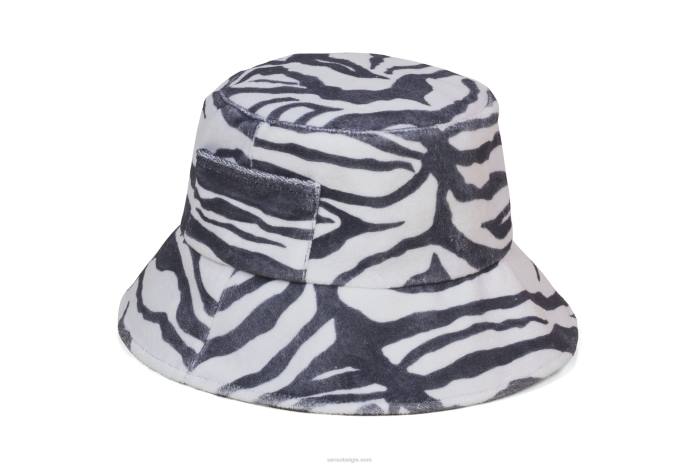 4P28599 Senso mutsen badstof vissershoedje zebra