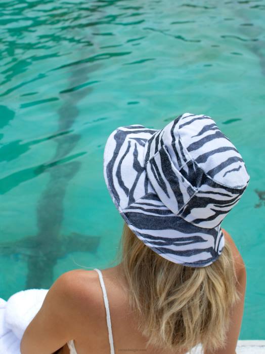 4P28599 Senso mutsen badstof vissershoedje zebra